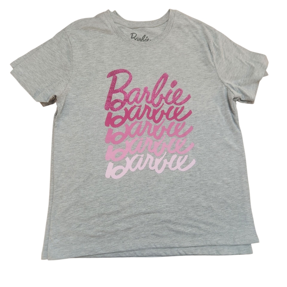 Barbie Tee in Gray with Pink Accents New
